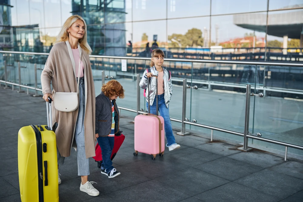 family in airport